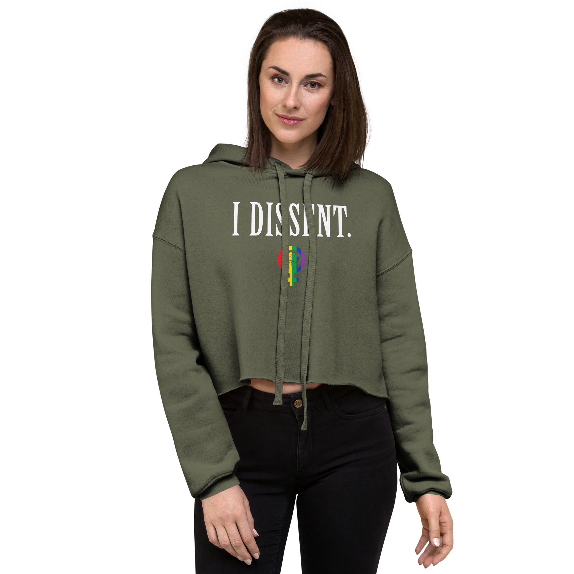 I Dissent. Croped Hoodie Pride Edition The T Shirt Council